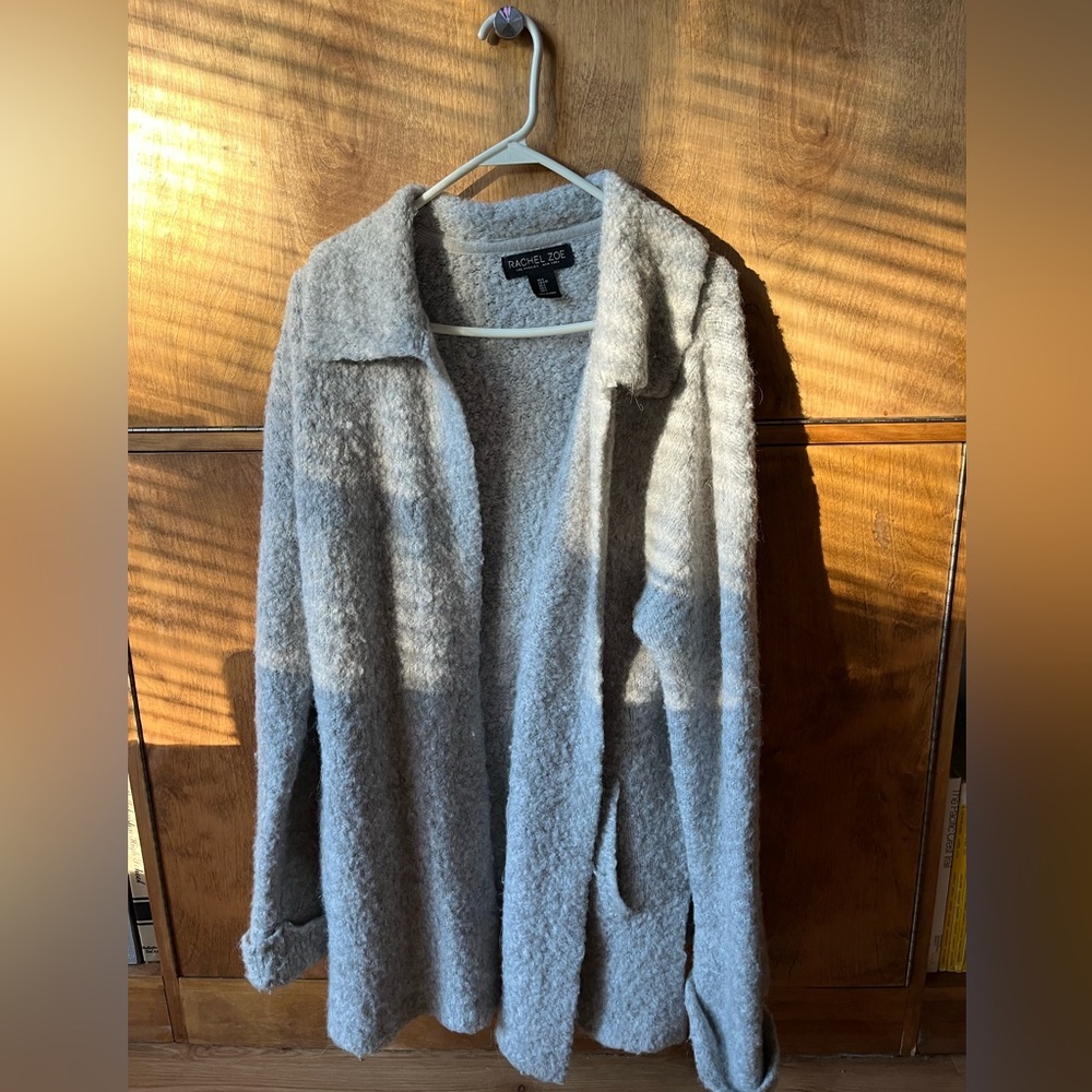 Grey wool cardigan